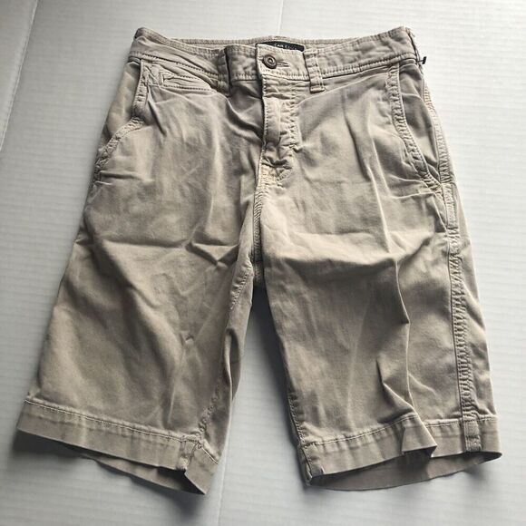 American Eagle Extreme Flex Classic Khaki Shorts Sz 26 A174 - Picture 1 of 5
